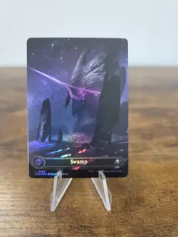 L 0369 Swamp GALAXY FOIL BORDERLESS Full Art Land Edge of Eternities MTG Card NM - Image 1
