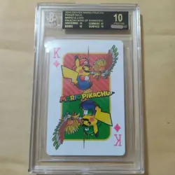 Mario Pikachu King of Diamonds BGS 10 Black Label Rare Pokemon Card - Image 3