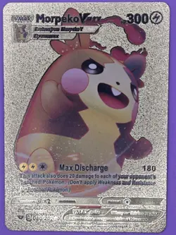 Morpeko Vmax Gold Foil 300 HP Custom Fan Art Pokemon Cosplay Card 080/202 - Image 1