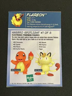 Flareon Pokemon Card Hasbro #136 7 Out Of 8 Magazine Realistic Cut Out Rare - Image 2