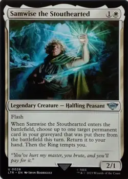 0028 SAMWISE THE STOUTHEARTED UNCOMMON THE LORD OF THE RINGS MTG CARD - Image 1