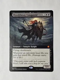 MTG Bloodthirsty Conqueror (Extended Art) Foundations Regular Near Mint - Image 1