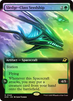 MTG FOIL Sledge-Class Seedship Extended Art - Edge of Eternities #346 - Image 1
