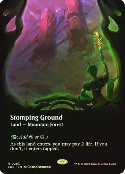 MTG FOIL Stomping Ground Borderless - Edge of Eternities #283 - Image 1