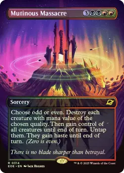 MTG FOIL Mutinous Massacre 314 Borderless - Edge of Eternities #314 - Image 1