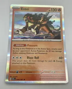 Entei 030/197 Sv03: Obsidian Flames Pokemon TCG Holo Mint Unplayed - Image 2