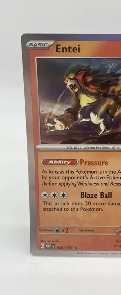Entei 030/197 Sv03: Obsidian Flames Pokemon TCG Holo Mint Unplayed - Image 3