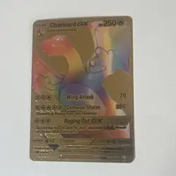 RARE Pokemon Charizard GX Rainbow Gold Foil Card 150/147 - Image 1