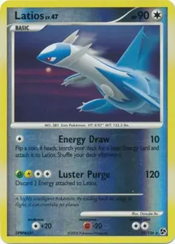 Damaged, English Pokemon Reverse Holo Latios - 23/106 - Rare - Reverse Holo DP - - Image 1