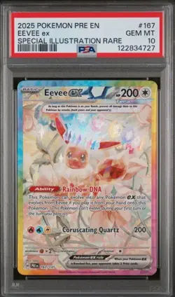 Pokemon prismatic Evolutions 167 Eevee Ex Special Illustration Rare PSA 10 - Image 1