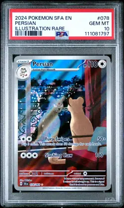Pokemon Persian 078 078/064 SFA EN-Shrouded Fable IR RARE GEM MINT PSA 10 - Image 1