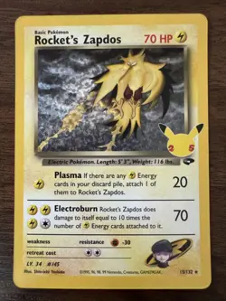 Pokemon Rocket's Zapdos 15/132 Celebrations: Classic Collection Holo - Image 1