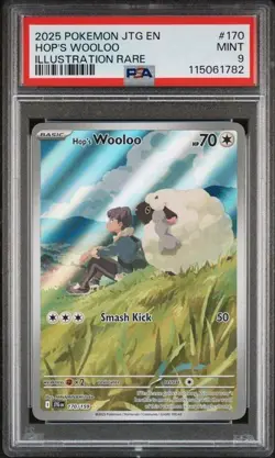 2025 HOP'S WOOLOO #170 POKEMON JOURNEY TOGETHER ILLUSTRATION RARE PSA 9 - Image 1