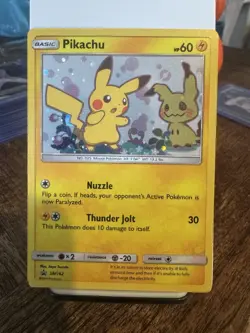 2019 Pokemon Sun & Moon Black Star Promos Holo Pikachu Mimikyu #SM162 - Image 2