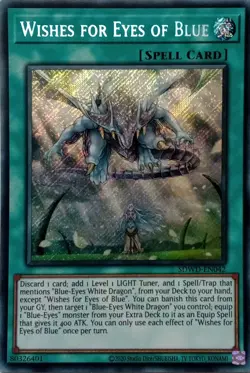SDWD-EN042 WISHES FOR EYES OF BLUE SECRET RARE UNLIMITED EDITION YuGiOh CARD - Image 1
