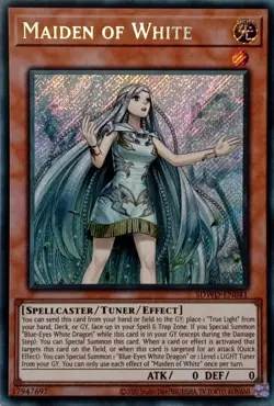 SDWD-EN041 MAIDEN OF WHITE SECRET RARE UNLIMITED ED YuGiOh CARD - Image 1