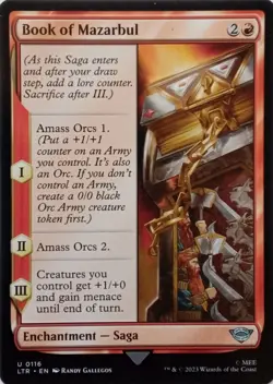 0116 BOOK OF MAZARBUL UNCOMMON THE LORD OF THE RINGS MTG CARD - Image 1
