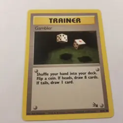 Gambler 60/62 Fossil Regular Pokemon Tcg Card - Image 1