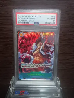 PSA10 Monkey D. Luffy SEC Parallel OP11-118 One Piece Card Japanese - Image 1