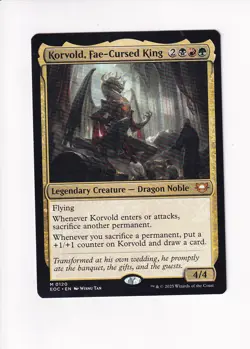 MAGIC THE GATHERING MTG COMMANDER: EDGE OF ETERNITIES KORVOLD, FAE-CURSED KING - Image 1