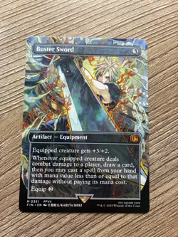 MTG Final Fantasy English Buster Sword Borderless 0351 Non-Foil NM Pack Fresh - Image 1