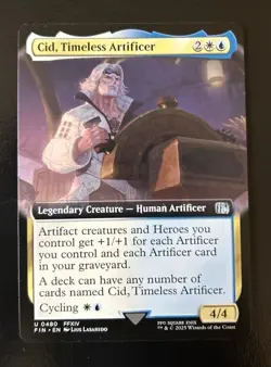 MTG Final Fantasy Cid, Timeless Artificer Borderless Non-Foil Commander Magic NM - Image 1