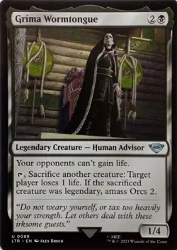 0088 GRIMA WORMTONGUE UNCOMMON THE LORD OF THE RINGS MTG CARD - Image 1