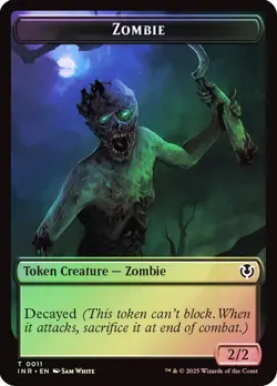 4x Foil Zombie/Zombie Token, Innistrad Tokens, 4 pack, Magic the Gathering - Image 1