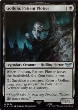 0084 GOLLUM, PATIENT PLOTTER UNCOMMON THE LORD OF THE RINGS MTG CARD - Image 1