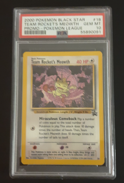 Pokemon Team Rocket's Meowth League Black Star Promo #18 PSA 10 - Image 1