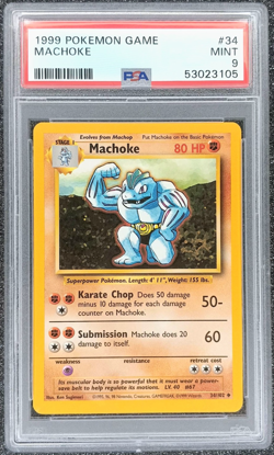 Machoke #34 Base Set 1999 Pokemon PSA 9 - Image 1