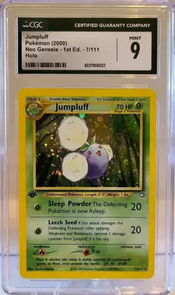 Jumpluff Neo Genesis 1st Edition 7/111 Holo Pokemon 2000 CGC 9 MINT - Image 1