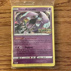 Galarian Articuno SWSH123 Evolving Skies Prerelease Sealed Promo Pokemon Card NM - Image 1