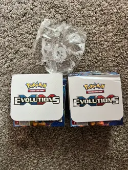 2x EMPTY POKEMON XY EVOLUTIONS BOOSTER BOX/36 BOOSTER PACKS NO CARDS - Image 1