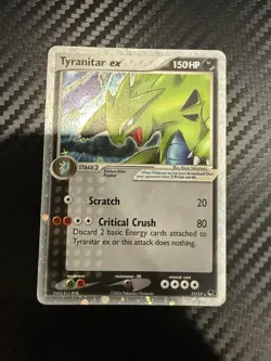 Pokemon TCG Tyranitar EX 17/17 Pop Series 1 Cosmos Holo Ultra Rare Card HP - Image 1