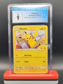 2021 Mcdonalds Promo Non-Holo Pikachu 25/25, CGC 9, Pokemon Card - Image 1