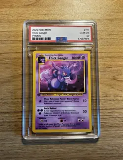Pokemon TCG Thicc Gengar PSA 10 CUSTOM PROMO MEME CARD limited edition slab - Image 1