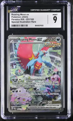 Pokemon Card CGC 9 Roaring Moon ex SIR Paradox Rift 251/182 - Image 1