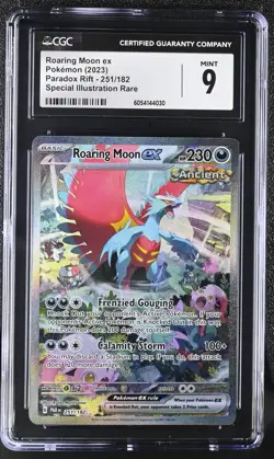 Pokemon Card CGC 9 Roaring Moon ex SIR Paradox Rift 251/182 - Image 1
