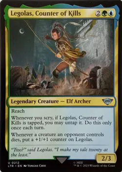 0212 LEGOLAS, COUNTER OF KILLS UNCOMMON THE LORD OF THE RINGS MTG CARD - Image 1
