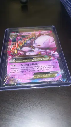 Pokemon M Mega Mewtwo EX Ultra Rare Holo TCG Card 64/162 XY Breakthrough - Image 2