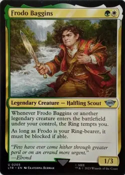 0205 FRODO BAGGINS UNCOMMON THE LORD OF THE RINGS MTG CARD - Image 1