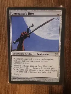 MTG Umezawa's Jitte - The List, NM-Mint, English Unplayed Near Mint Off Center - Image 1