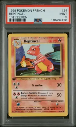 🇫🇷 REPTINCEL EDITION 1 PSA 9 - SET DE BASE WIZARDS 24/102 FR Carte Pokemon🇫🇷 - Image 2