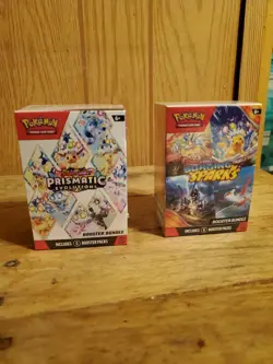 2 Pokemon Bundle Boosters 1 Prismatic Evolutions 1 Surging Sparks New 12 Packs - Image 1