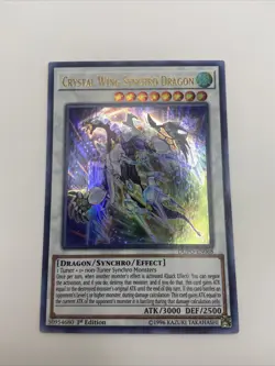 Yugioh Crystal Wing Synchro Dragon DUPO-EN068 Ultra Rare 1st Ed NM - Image 1