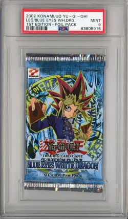PSA 9 1st Edition Blue Eyes White Dragon Booster Pack YuGiOh - Image 1