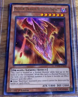Yugioh! LP Meteor Dragon Red-Eyes Impact - INOV-EN028 - Rare - 1st Edition Light - Image 1