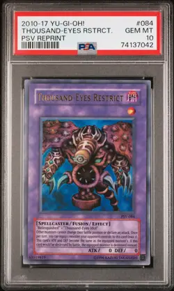 Yu-Gi-Oh! Thousand-Eyes Restrict 2010-2017 Reprint PSV-084 PSA 10 GEM MINT Pop 1 - Image 1