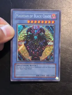 Yu-Gi-Oh SECRET RARE MAGICIAN OF BLACK CHAOS + BLACK ILLUSION RITUAL PP01 LP - Image 4